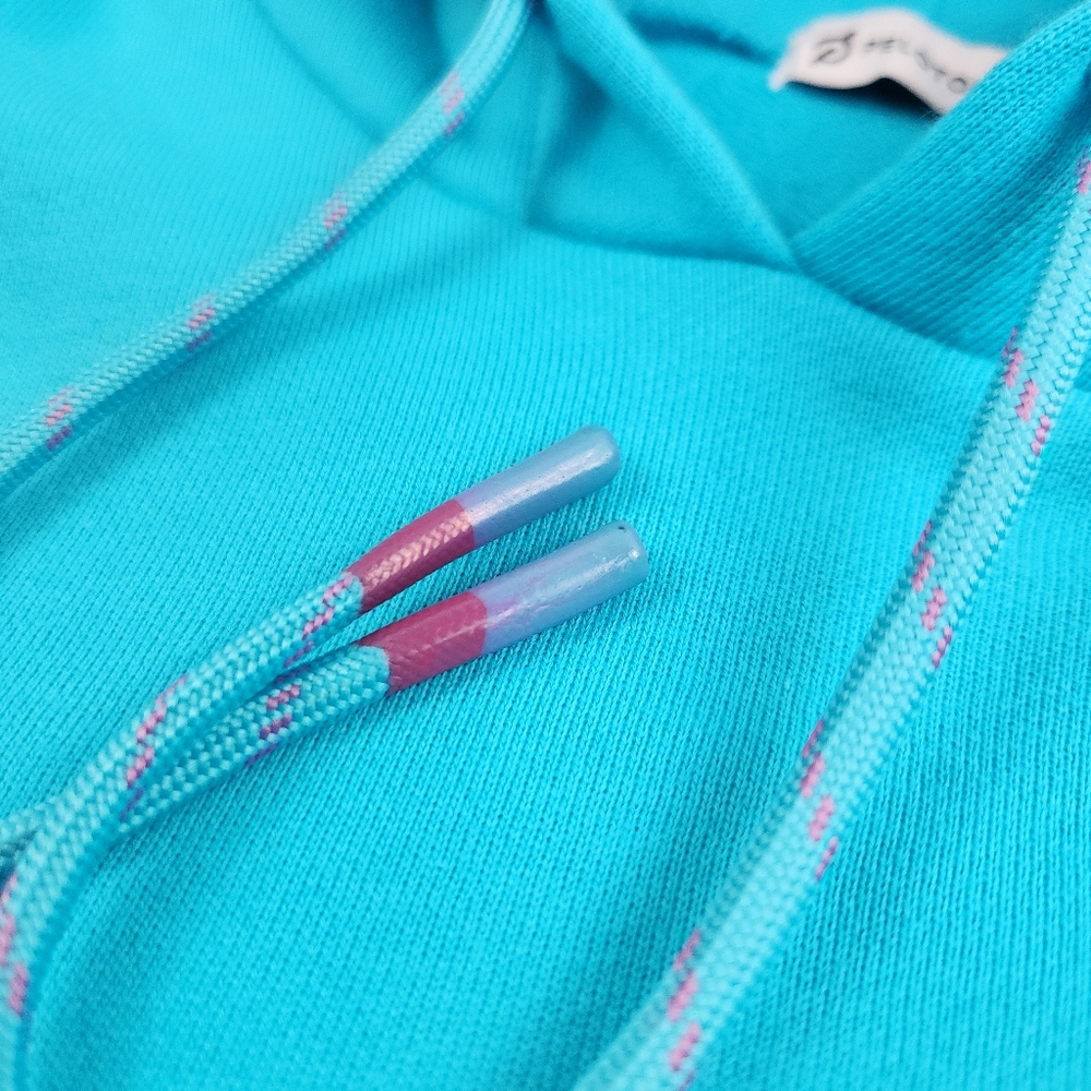 Peloton Hoodie Womens Large Turquoise Pullover Heavyweight 100% Cotton - Picture 6 of 8